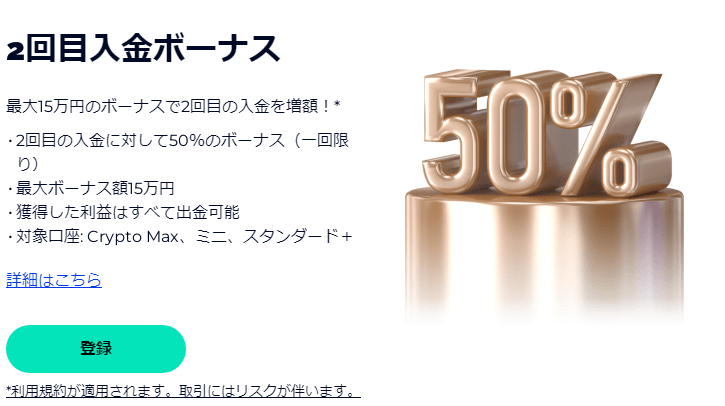 FXGT｜最大100万円以上の豪華入金ボーナス