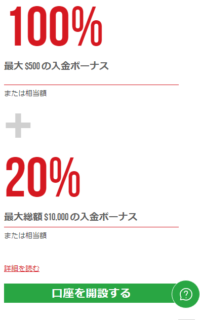 XM｜最大10,500ドル（約135万円）の入金ボーナス