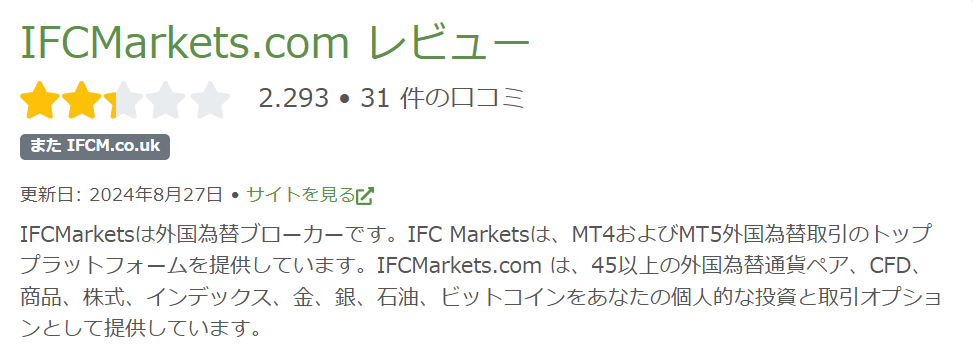 FPA（Forex Peace Army）IFCMarketsの評価・評判