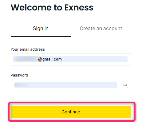 Exnessパーソナルエリアにログイン