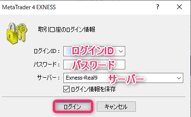MT4にログイン