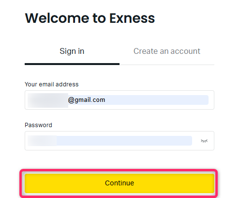 Exnessパーソナルエリアにログインする