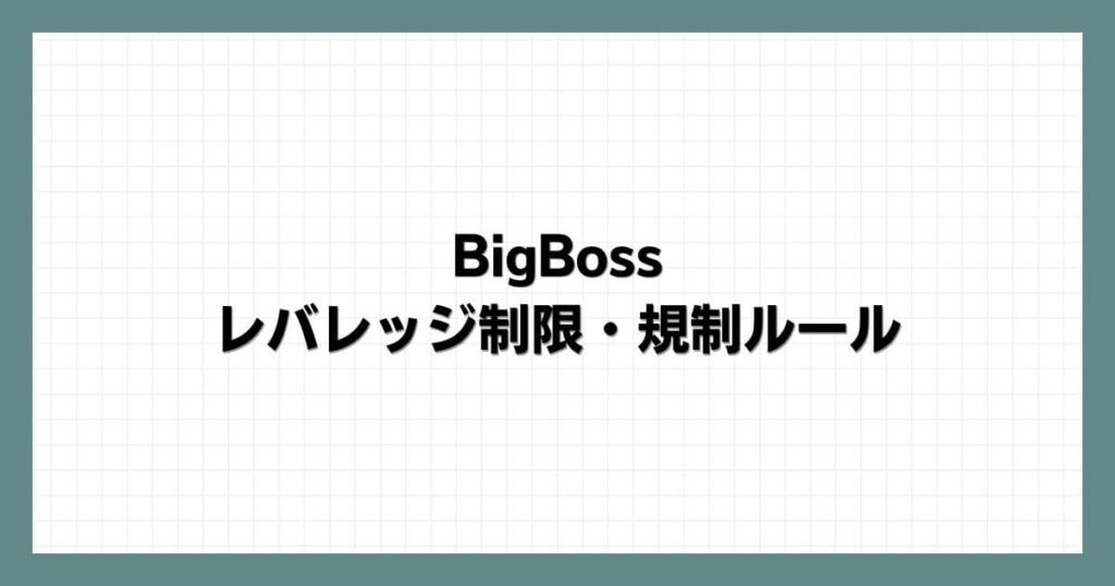 BigBoss（ビッグボス）のレバレッジ制限・規制ルール
