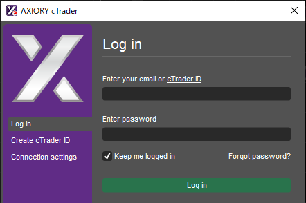 cTraderアカウントでログイン
