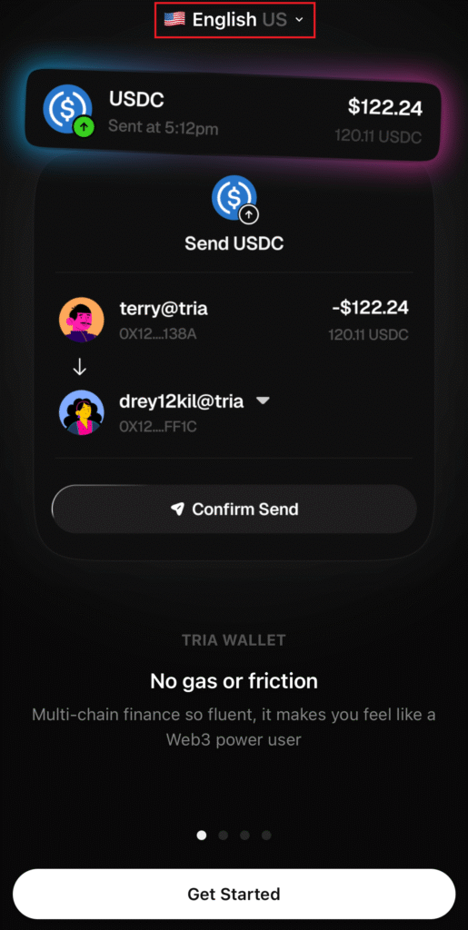 TriaPayスマホアプリ立ち上げ直後
