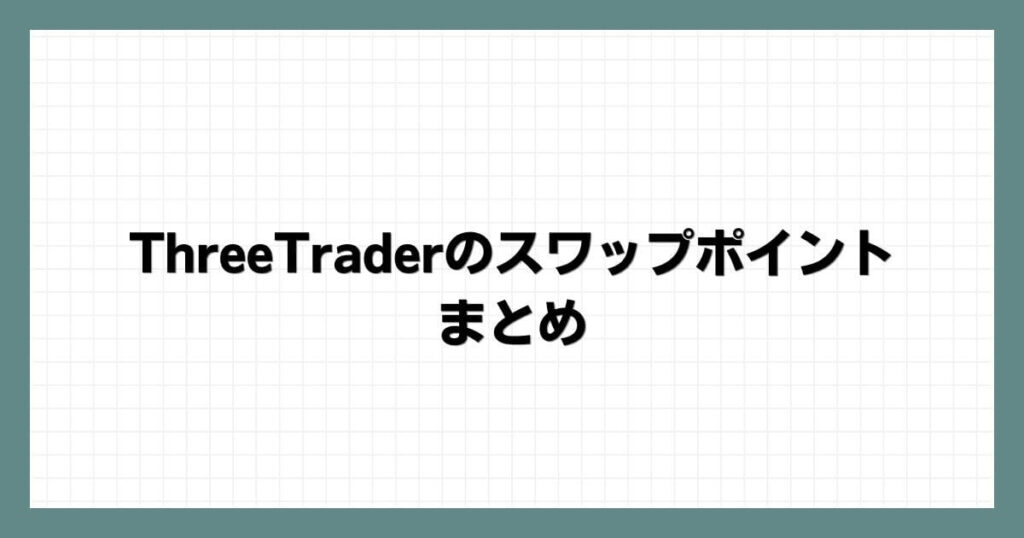 ThreeTraderのスワップポイントまとめ