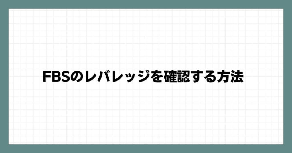 FBSのレバレッジを確認する方法